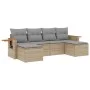 Garden sofa set with cushions 6 pieces beige synthetic rattan by , Garden sets - Ref: Foro24-3259462, Price: 371,78 €, Discou...