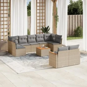 Garden sofa set with beige cushions 10 pieces synthetic rattan by , Garden sets - Ref: Foro24-3258699, Price: 632,20 €, Disco...