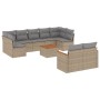 Gartensofa-Set mit beigen Kissen, 10-teilig, synthetisches Rattan von , Gartensets - Ref: Foro24-3258699, Preis: 644,28 €, Ra...