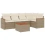 Gartensofa-Set mit Kissen, 6-teilig, beiges synthetisches Rattan von , Gartensets - Ref: Foro24-3258355, Preis: 416,20 €, Rab...