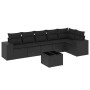 7-teiliges Garten-Essset und schwarze Kissen aus synthetischem Rattan von , Gartensets - Ref: Foro24-3222594, Preis: 470,25 €...