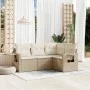 Garden sofa set with cushions 4 pieces beige synthetic rattan by , Garden sets - Ref: Foro24-3252445, Price: 355,05 €, Discou...