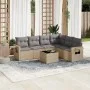 7-piece garden sofa set and beige synthetic rattan cushions by , Garden sets - Ref: Foro24-3252556, Price: 474,56 €, Discount: %