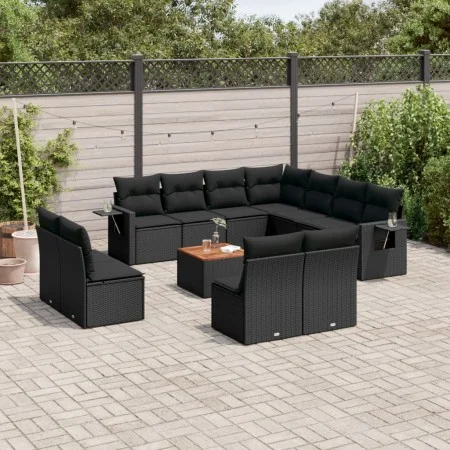Garden sofa set 12 pieces with black synthetic rattan cushions by , Garden sets - Ref: Foro24-3256951, Price: 716,90 €, Disco...