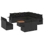 Garden sofa set 12 pieces with black synthetic rattan cushions by , Garden sets - Ref: Foro24-3256951, Price: 716,90 €, Disco...