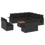 Gartensofa-Set 12-teilig mit schwarzen synthetischen Rattankissen von , Gartensets - Ref: Foro24-3256951, Preis: 715,97 €, Ra...
