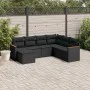 7-piece garden dining set and black synthetic rattan cushions by , Garden sets - Ref: Foro24-3258604, Price: 444,66 €, Discou...