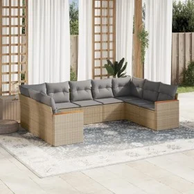 9-piece garden sofa set with beige synthetic rattan cushions by , Garden sets - Ref: Foro24-3258678, Price: 589,28 €, Discoun...