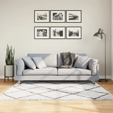 Moderner Langflor-Teppich PAMPLONA in Creme und Schwarz, 160 x 160 cm von , Teppiche - Ref: Foro24-375368, Preis: 65,33 €, Ra...