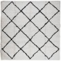 Alfombra de pelo largo moderna PAMPLONA crema y negro 160x160cm de , Alfombras - Ref: Foro24-375368, Precio: 66,25 €, Descuen...