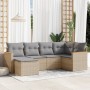 Gartensofa-Set mit Kissen, 6-teilig, beiges synthetisches Rattan von , Gartensets - Ref: Foro24-3258580, Preis: 406,75 €, Rab...