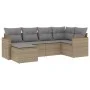 Gartensofa-Set mit Kissen, 6-teilig, beiges synthetisches Rattan von , Gartensets - Ref: Foro24-3258580, Preis: 399,91 €, Rab...