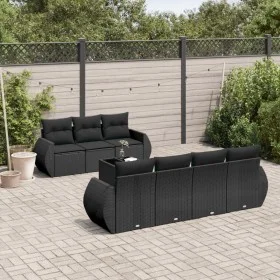 8-piece garden sofa set and black synthetic rattan cushions by , Garden sets - Ref: Foro24-3253462, Price: 528,35 €, Discount: %