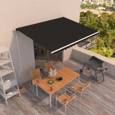 Anthracite gray automatic retractable awning 450x350 cm by , Awnings - Ref: Foro24-3069009, Price: 566,16 €, Discount: %
