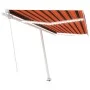Manual retractable awning with orange and brown LED 400x300 cm by , Awnings - Ref: Foro24-3069545, Price: 483,37 €, Discount: %