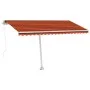 Manual retractable awning with orange and brown LED 400x300 cm by , Awnings - Ref: Foro24-3069545, Price: 483,37 €, Discount: %