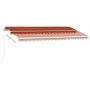 Manual retractable awning with orange and brown LED 400x300 cm by , Awnings - Ref: Foro24-3069545, Price: 483,37 €, Discount: %