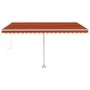 Manual retractable awning with orange and brown LED 400x300 cm by , Awnings - Ref: Foro24-3069545, Price: 483,37 €, Discount: %