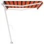 Manual retractable awning with orange and brown LED 400x300 cm by , Awnings - Ref: Foro24-3069545, Price: 483,37 €, Discount: %