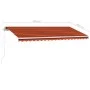 Manual retractable awning with orange and brown LED 400x300 cm by , Awnings - Ref: Foro24-3069545, Price: 483,37 €, Discount: %