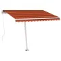 Manual retractable awning with orange and brown LED light 300x250 cm by , Awnings - Ref: Foro24-3069505, Price: 376,60 €, Dis...