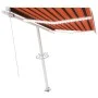 Manual retractable awning with orange and brown LED light 300x250 cm by , Awnings - Ref: Foro24-3069505, Price: 376,60 €, Dis...