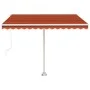 Manual retractable awning with orange and brown LED light 300x250 cm by , Awnings - Ref: Foro24-3069505, Price: 376,60 €, Dis...
