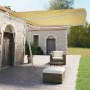 Toldo de pie automático amarillo y blanco 450x350 cm de , Toldos - Ref: Foro24-3069648, Precio: 655,76 €, Descuento: %