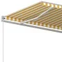 Automatic retractable awning with cream poles 4.5x3.5m by , Awnings - Ref: Foro24-3070048, Price: 634,32 €, Discount: %