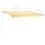 Automatic retractable awning with cream poles 4.5x3.5m by , Awnings - Ref: Foro24-3070048, Price: 634,32 €, Discount: %
