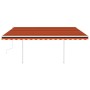 Manuell einziehbare Markise mit orangefarbenem und braunem LED-Licht 4x3 m von , Markisen - Ref: Foro24-3069945, Preis: 445,9...