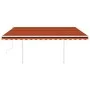 Toldo manual retráctil con luz LED naranja y marrón 4x3 m de , Toldos - Ref: Foro24-3069945, Precio: 453,75 €, Descuento: %