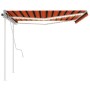 Manuell einziehbare Markise mit orangefarbenem und braunem LED-Licht 4x3 m von , Markisen - Ref: Foro24-3069945, Preis: 445,9...