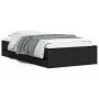 Black engineered wood bed with drawers 90x200 cm by , Beds and slatted bases - Ref: Foro24-3207295, Price: 133,34 €, Discount: %