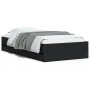 Schwarzes Holzwerkstoffbett mit Schubladen 90x200 cm von , Betten und Lattenroste - Ref: Foro24-3207295, Preis: 134,94 €, Rab...
