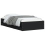 Schwarzes Holzwerkstoffbett mit Schubladen 90x200 cm von , Betten und Lattenroste - Ref: Foro24-3207295, Preis: 134,94 €, Rab...
