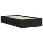 Black engineered wood bed with drawers 90x200 cm by , Beds and slatted bases - Ref: Foro24-3207295, Price: 133,34 €, Discount: %