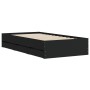 Schwarzes Holzwerkstoffbett mit Schubladen 90x200 cm von , Betten und Lattenroste - Ref: Foro24-3207295, Preis: 134,94 €, Rab...