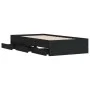 Black engineered wood bed with drawers 90x200 cm by , Beds and slatted bases - Ref: Foro24-3207295, Price: 133,34 €, Discount: %