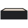 Black engineered wood bed with drawers 90x200 cm by , Beds and slatted bases - Ref: Foro24-3207295, Price: 134,83 €, Discount: %