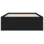 Black engineered wood bed with drawers 90x200 cm by , Beds and slatted bases - Ref: Foro24-3207295, Price: 133,34 €, Discount: %