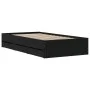 Black engineered wood bed with drawers 90x200 cm by , Beds and slatted bases - Ref: Foro24-3207295, Price: 133,34 €, Discount: %