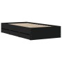 Schwarzes Holzwerkstoffbett mit Schubladen 90x200 cm von , Betten und Lattenroste - Ref: Foro24-3207295, Preis: 134,94 €, Rab...