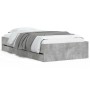Betongraues Holzwerkstoffbett mit Schubladen 90x200 cm von , Betten und Lattenroste - Ref: Foro24-3207297, Preis: 134,35 €, R...