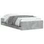 Concrete gray engineered wood bed with drawers 90x200 cm by , Beds and slatted bases - Ref: Foro24-3207297, Price: 132,70 €, ...
