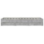 Betongraues Holzwerkstoffbett mit Schubladen 90x200 cm von , Betten und Lattenroste - Ref: Foro24-3207297, Preis: 134,35 €, R...