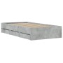 Betongraues Holzwerkstoffbett mit Schubladen 90x200 cm von , Betten und Lattenroste - Ref: Foro24-3207297, Preis: 134,35 €, R...