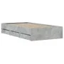 Concrete gray engineered wood bed with drawers 90x200 cm by , Beds and slatted bases - Ref: Foro24-3207297, Price: 132,70 €, ...