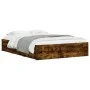 Smoked oak engineered wood bed with drawers 135x190 cm by , Beds and slatted bases - Ref: Foro24-3207312, Price: 178,74 €, Di...
