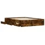 Smoked oak engineered wood bed with drawers 135x190 cm by , Beds and slatted bases - Ref: Foro24-3207312, Price: 178,74 €, Di...